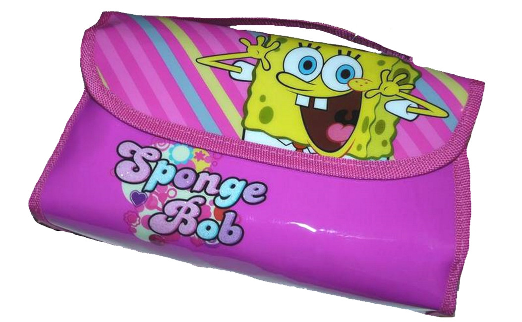 Astuccio Scuola Organizzato Spongebob pieghevole rosa | Pelusciamo.com