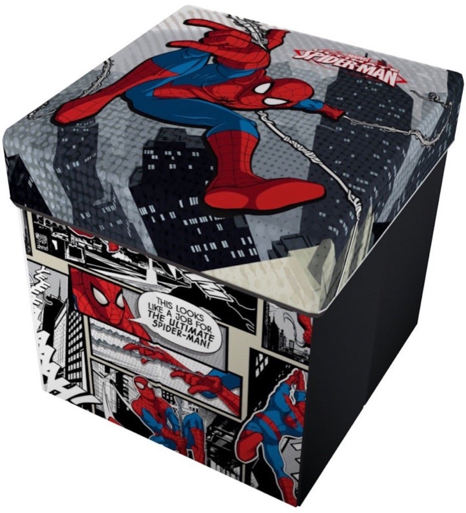 Marvel Spiderman Pouf Contenitore Con Cuscino PS 08864 Pelusciamo Store Marchirolo