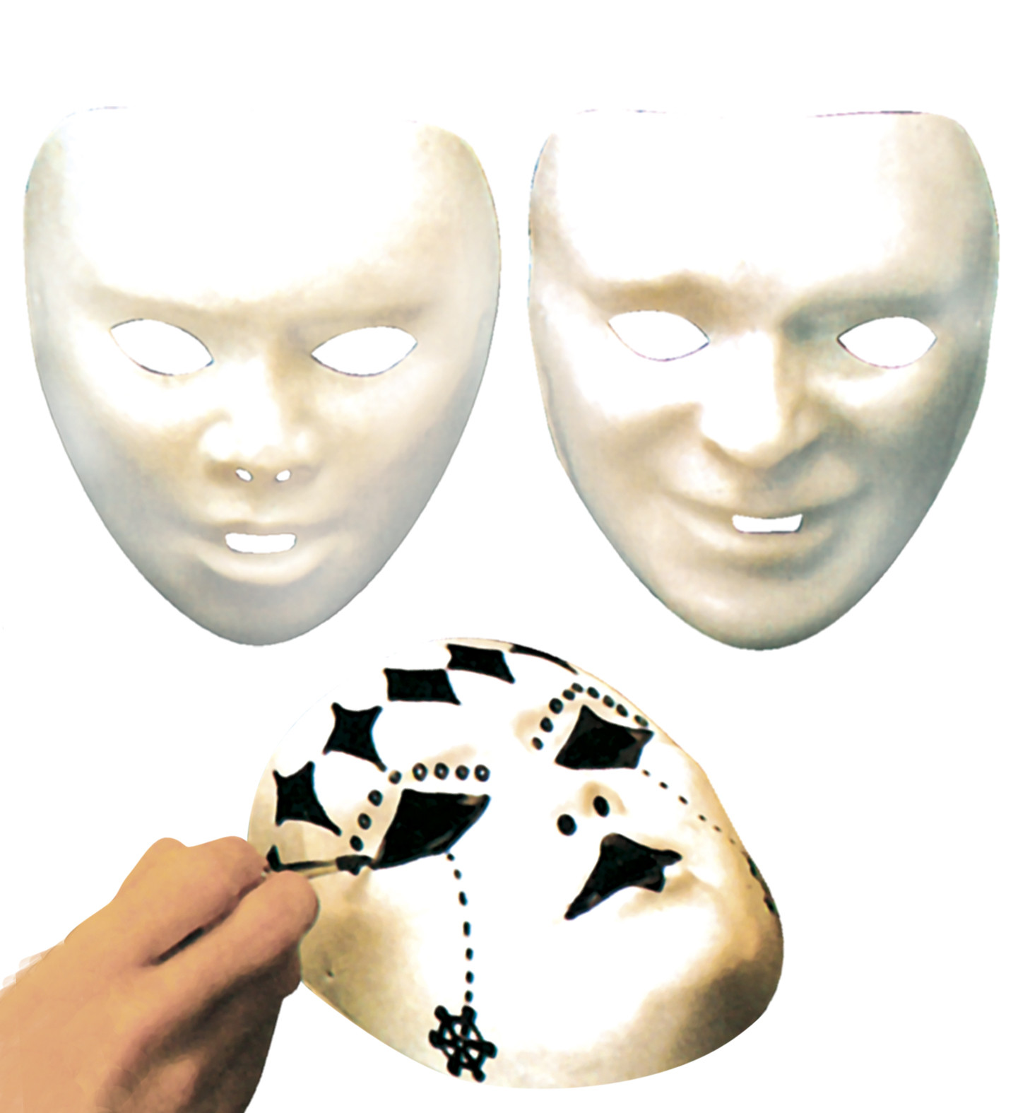 Maschera  Bianca da Dipingere , Accessorio Carnevale  |  Pelusciamo Store