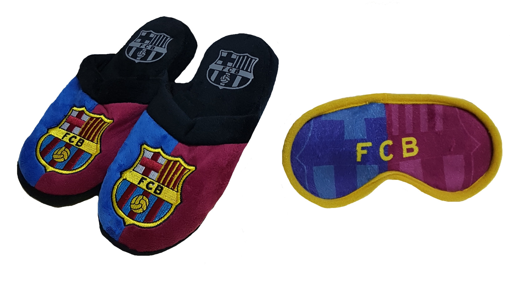 Abbigliamento ufficiale Barcellona, pantofole e mascherina notte R15094 | Pelusciamo.com