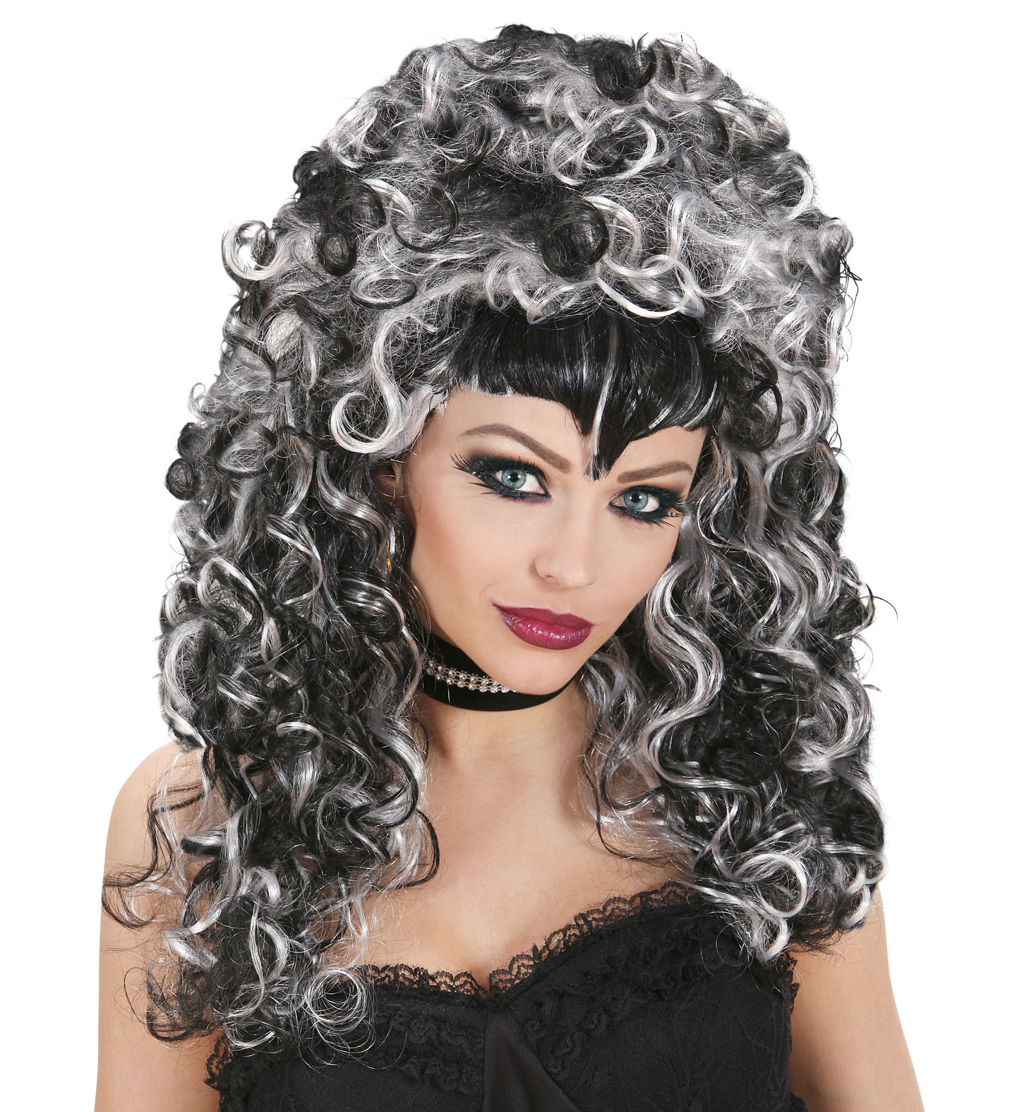 Parrucca carnevale  Donna Halloween riccia vampira *09016