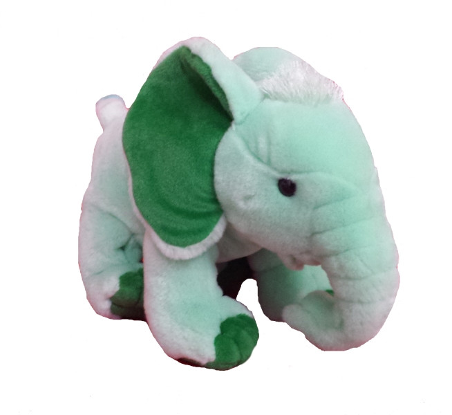 Peluche elefante verde acqua lunghezza 26 cm | Pelusciamo.com