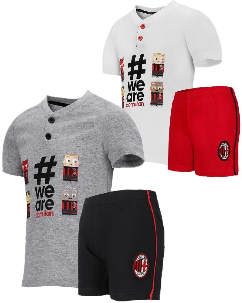 Pigiama Estivo Milan Abbigliamento Bambino ACM Milan Calcio PS 27152 Pelusciamo Store Marchirolo