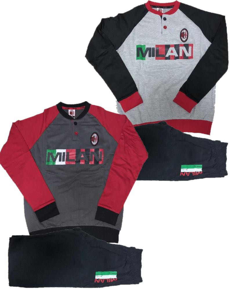 Pigiama Felpato Milan Ragazzo Abbigliamento Ufficiale Calcio AC Milan PS 10003