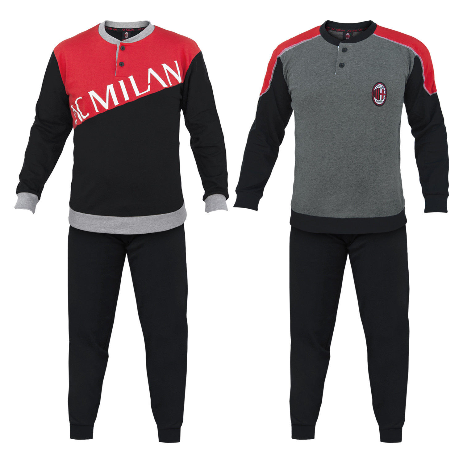 Pigiama Milan Abbigliamento Ufficiale AC Milan PS 25650 Pigiami Calcio Ragazzo Pelusciamo Store Marchirolo