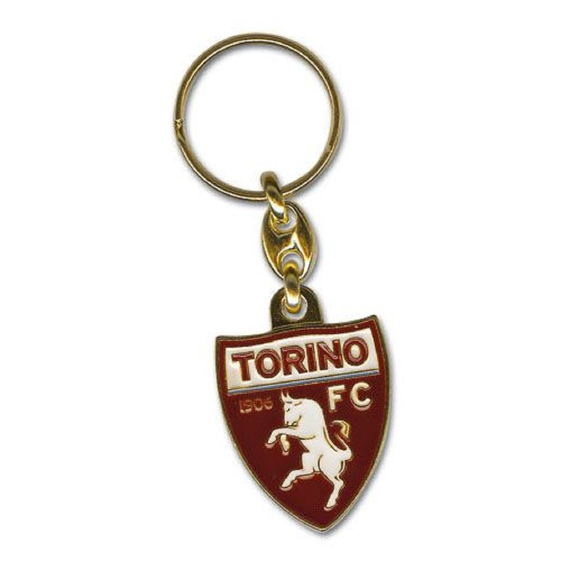 Portachiavi Torino Calcio F.C. Metallo Dorato Con Logo Ufficiale PS 08848 Pelusciamo Store Marchirolo