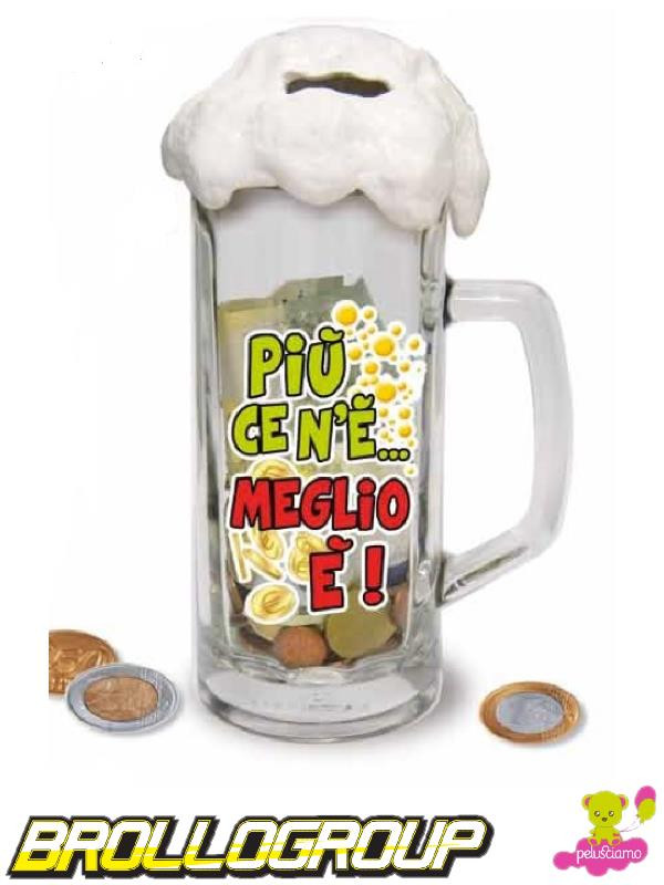 Salvadanaio Bicchiere Birra *19265 Gadget Idea Regalo | Pelusciamo.com