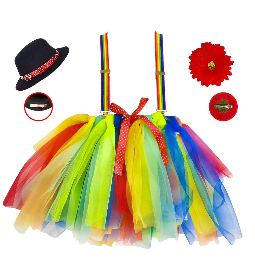Partycolare- Costume Carnevale Bambina Clown 10/12 anni