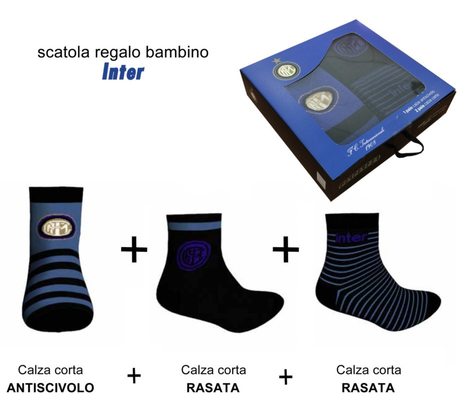 Set regalo Inter 3 paia di calze abbigliamento tifosi interisti *22130
