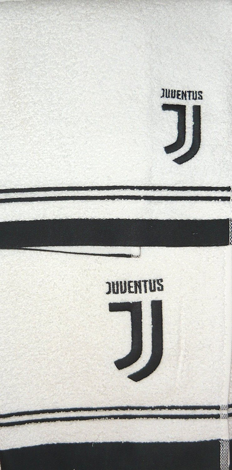 Set Bagno Juventus 2 Asciugamani Piccolo E Grande PS 01714 Logo Nuovo JJ Pelusciamo Store Marchirolo