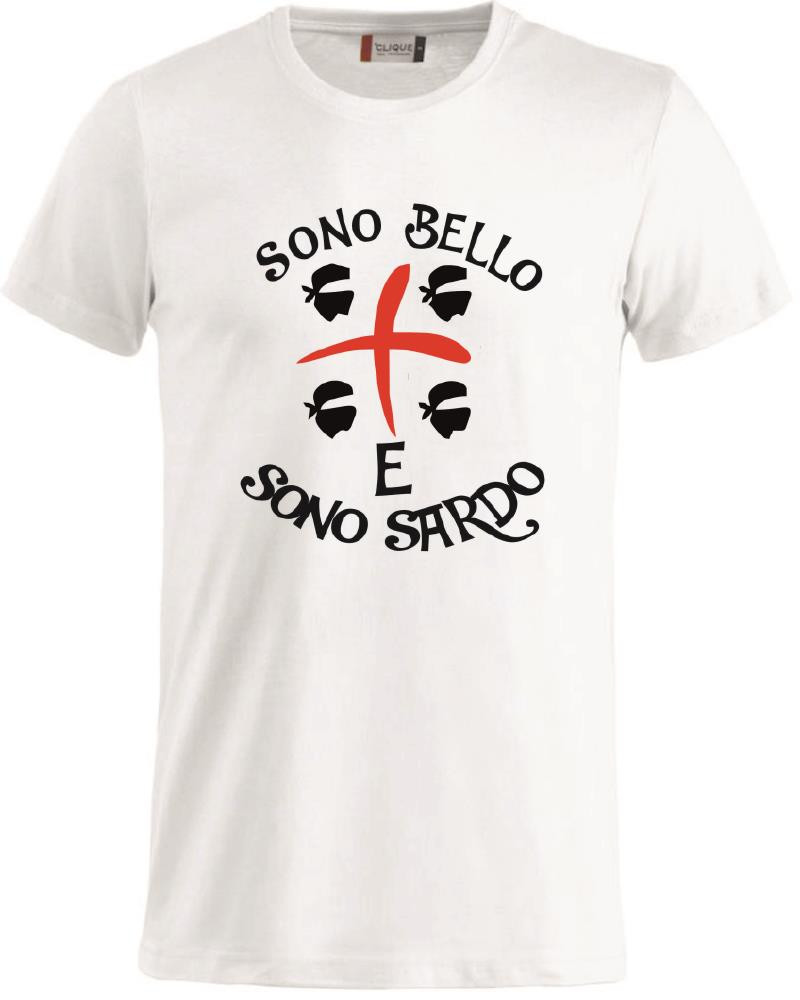 T-Shirt Sono Bello e Sono Sardo Maglietta Manica Corta PS 27431-SARDO Pelusciamo Store Marchirolo (VA) tel 0332 997041