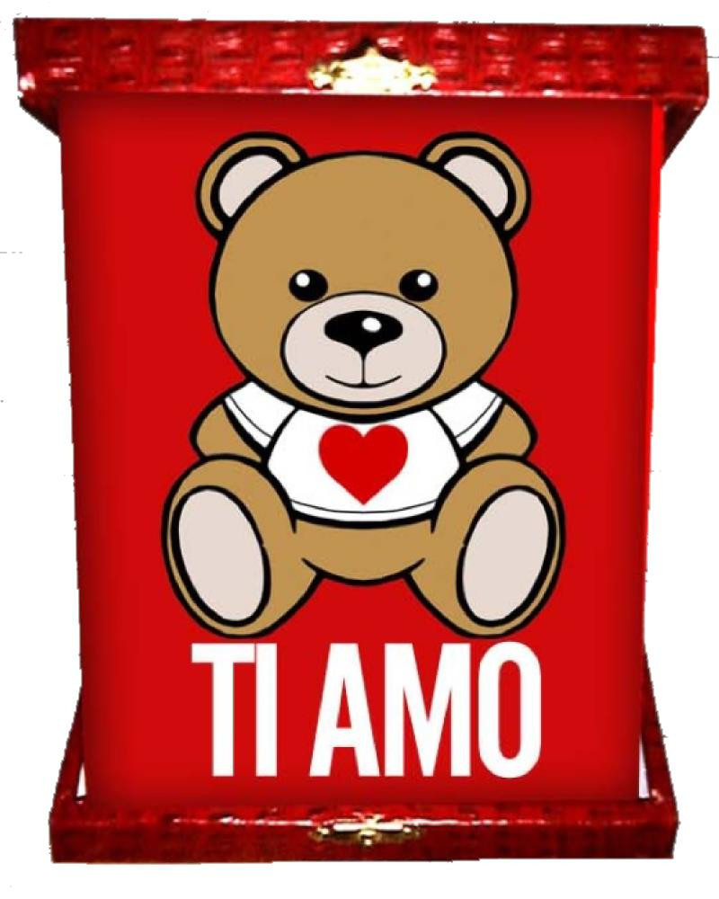 Targa orsetto teddy love ti amo idea regalo per san valentino 04963 pelusciamo store
