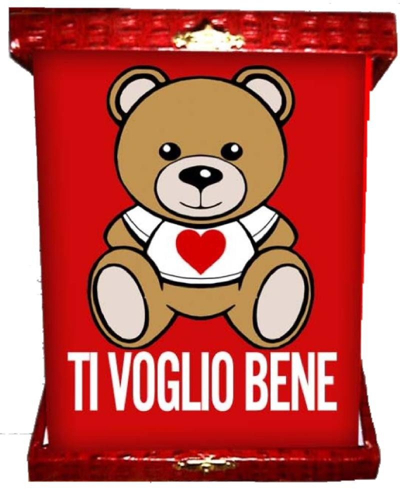 Targa orsetto teddy love ti voglio bene idea regalo per san valentino 04964 pelusciamo store Marchirolo