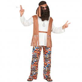Costume Carnevale Uomo Travestimento Hippie Anni 60 PS 35451
