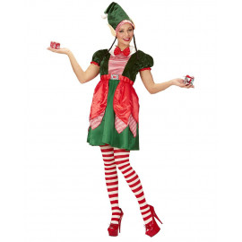 Costume Donna Natalizio Elfo Aiutante Babbo Natale PS 25874