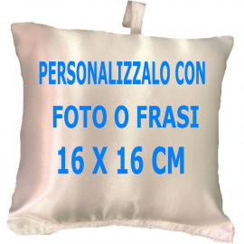 Mini Cuscino Personalizzabile Bianco 16 cm PS 12906 Gadget Personalizzato