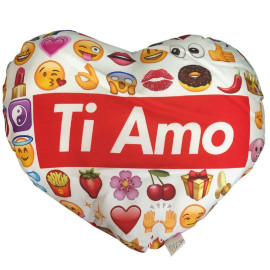 Cuscino Cuore Emoji Ti Amo Idea Regalo Per San-Valentino 35x25 Cm PS 21182