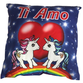 Cuscino Ti Amo Unicorni Idea Regalo San-Valentino 30X30 Cm PS 21199