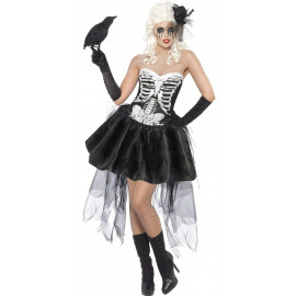 Costume Halloween Carnevale Donna Vestito Scheletro *18596 Teatro Macabro