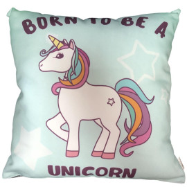 Cuscino Born To be A Unicorn Cuscini con Unicorni 35x35 Cm PS 21486