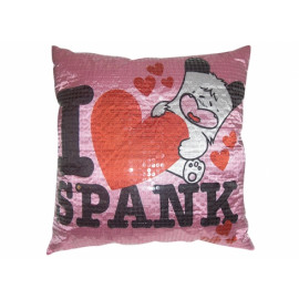 Cuscino Hello Spank paiettes rosa cartoni animati anni 80 PS 05247