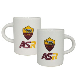 Mini Mug Set 2 Tazzine Caffe' AS ROMA Calcio Prodotto Ufficiale PS 37753