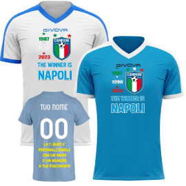 Maglia Tecnica Calcio Scudetto Napoli Maglietta Campioni D'Italia 2023 3 Scudetti PS 40538-NAP-6