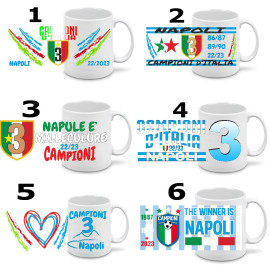 Tazza Scudetto Napoli 3° Scudetto Campioni D'Italia 86/87 89/90 22/23 PS 09370-TZ-NAP