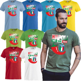 T-shirt Napoli Campione D'Italia Peperoncino 3 Scudetti Maglietta Scudetto PS 27431-NAP-7