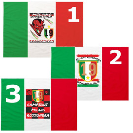 Bandiera Tricolore Italiana Scudetto Milan Campioni D'Italia 19 Scudetti PS 13165-BASE