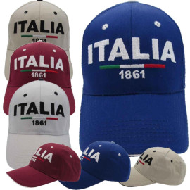 Cappello Italia Cappello Bsaeball Con Visiera Ricamato Taglia da Adulto PS 11056-001