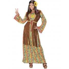 Costume Carnevale Donna Hippie Anni 60 PS 26134 Taglie Forti