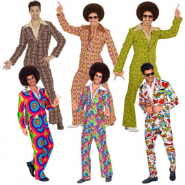 Costume Carnevale Uomo Disco Fever Anni 70 Groovy Style PS 35339