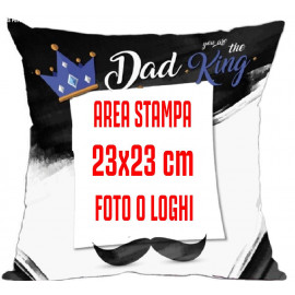 Cuscino Festa del Papa' Dad King Personalizzabile 40x40 cm PS 10345