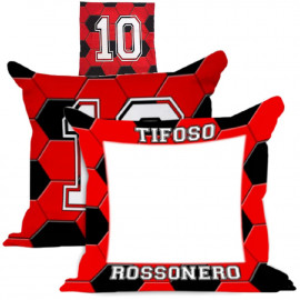 Cuscino Tifoso RossoNero 40x40 cm Personalizzabile Foto o Frasi PS 10593 Gadget Personalizzato