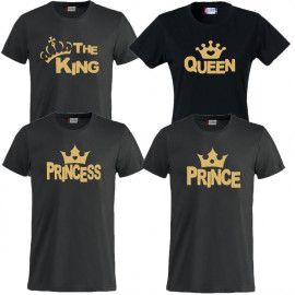 T-Shirt The King Queen Prince Princess Componi La famiglia  PS 27431-A018