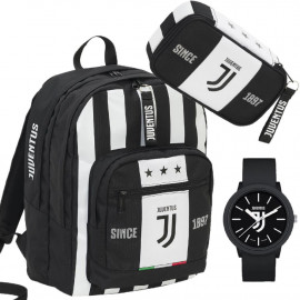 Juventus JJ Zaino Scuola + Astuccio e Orologio Calcio Juve PS 13032