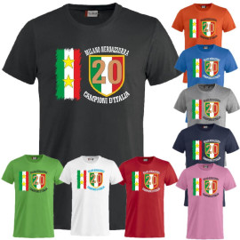 T-shirt Scudetto Milano Neroazzurra Campioni D'Italia 2024 20 Scudetti 2 Stelle PS 27431-A068