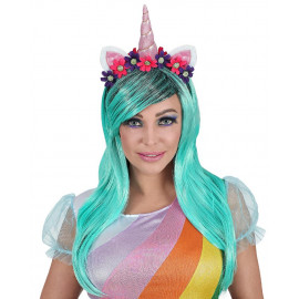 Parrucca Donna Unicorno Accessori Costume Carnevale PS 13957