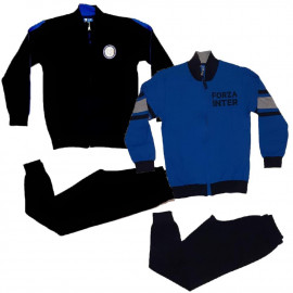 Pigiama Inter Uomo Felpato Full Zip Abbigliamento FC Internazionale Pigiami Calcio  PS 40107