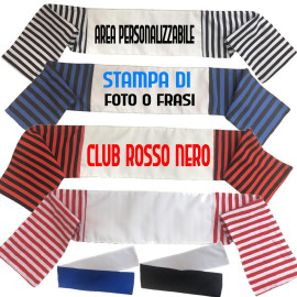 Sciarpa Personalizzabile Tifosi Calcio Bianco Nero Rosso Nero Nero Azzurro PS 40800