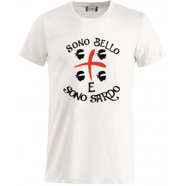 T-Shirt Sono Bello e Sono Sardo Maglietta Manica Corta PS 27431-SARDO