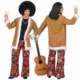 Costume Carnevale WOODSTOCK Figlio Dei Fiori Vestito Hippie Velluto PS 35500