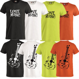 T-Shirt Love music Chitarra Maglietta Manica Corta Personalizzata PS 27431-GUITAR