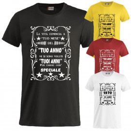 T-Shirt Personalizzata La Vita Comincia A Tuo Anno e Mese PS 27431-0001