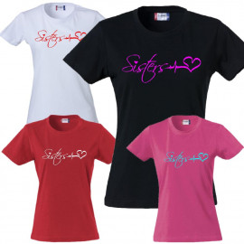 T-Shirt Donna Sisters Maglietta Sciancrata Sorelle PS 28870-004