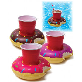 Tris Portabibite a forma di Mini Donut Galleggianti gonfiabile mare piscina *01639