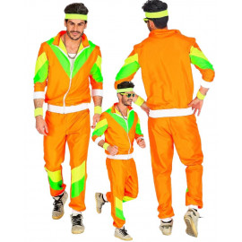 Costume Carnevale Uomo Tuta Anni 80 Arancio Shell Suit PS 35238