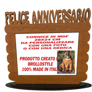 Cornice Portafoto Felice Anniversario 28x24 cm. Con Inserto Porta Foto PS 00030
