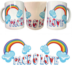 Tazza Ceramica Pace & Love Tazze Simpatiche Idea Regalo PS 09370-1007 pelusciamo store